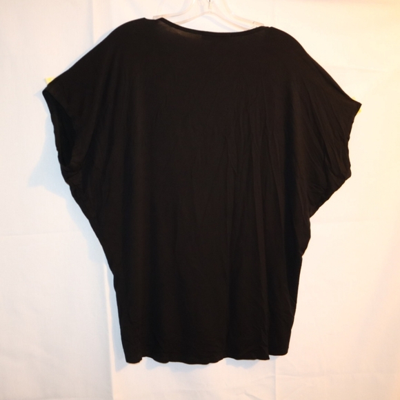 Amour Vert Black Slouchy Top Short Sleeves Top Size One Size - Picture 5 of 8